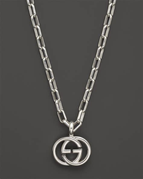 gucci double g necklace silver|gucci interlocking necklace.